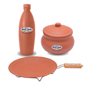 Combo Offer - Simple Tawa With Handle(9 Inch),Curd Pot(250 Ml),Water Bottle(1 Liter)