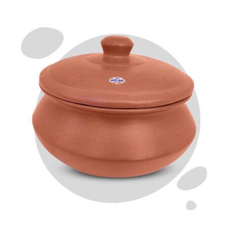 Mitti) Clay Pressure Cooker with Glass Lid (3 Litres)
