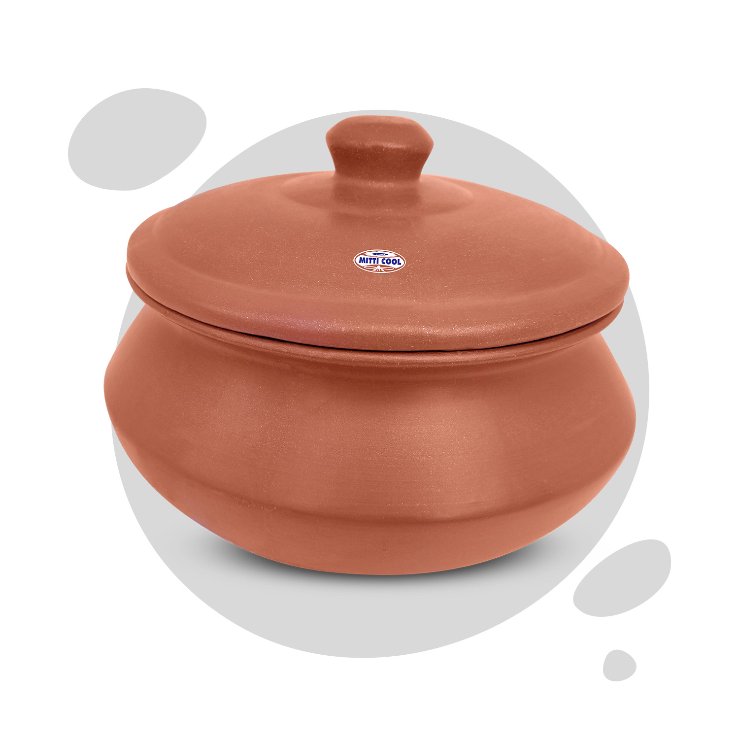 Earthenware Terracotta Biryani Gas Cooking & Curd Store Clay Pot With Lid 2Liter 