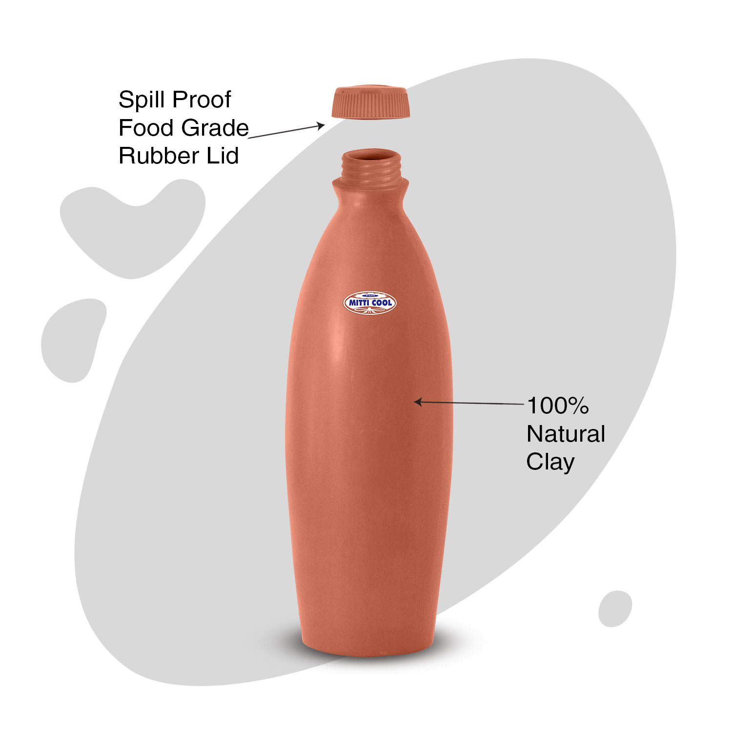 Mitticool Earthen Clay Water Bottle (1 Litre)