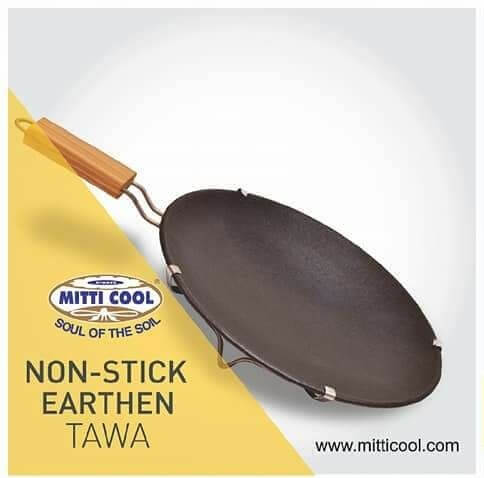 Clay Non-Stick Tawa (With Handle)(10 inch) - Mitticool