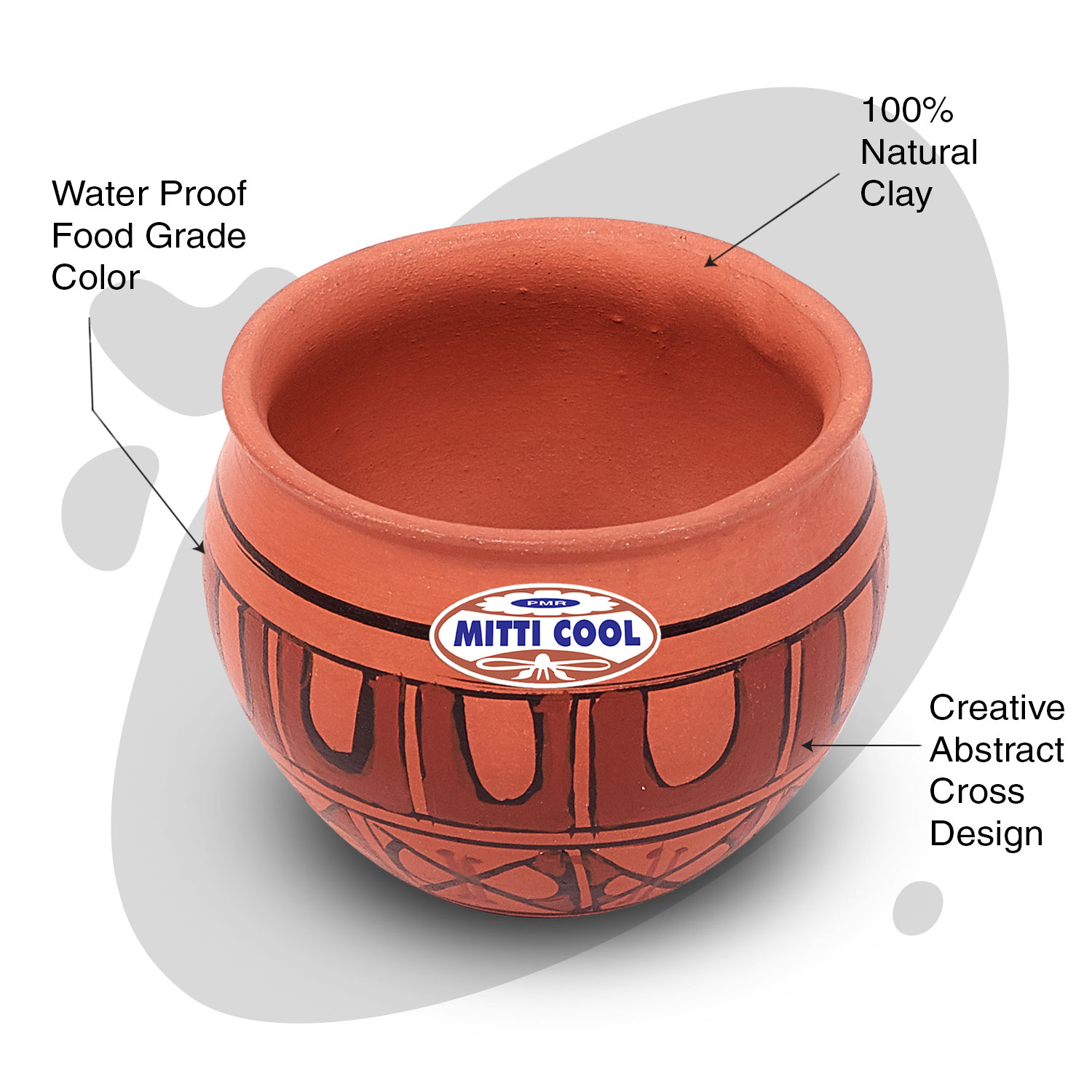 Clay Jully Cup Set 150 ml 6 piece Abstract Cross – Mitticool