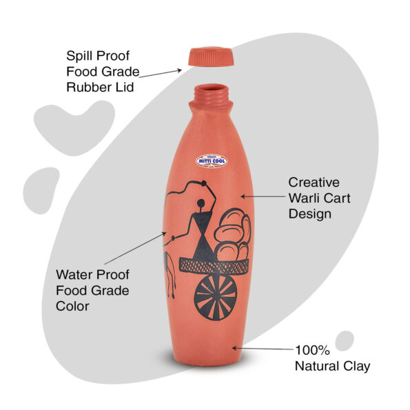 Earthen-Clay-Warli-Cart-Water-bottle-1ltr