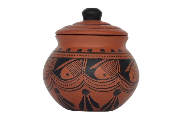 Clay Curd Pot with Cap 350 ml Black Spade