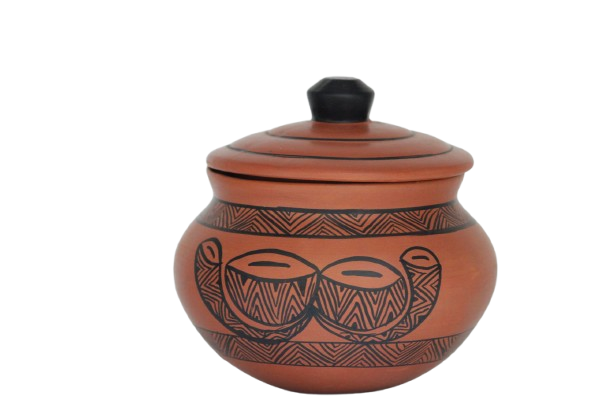 Clay Curd Pot with Cap 650ml Varli Drum
