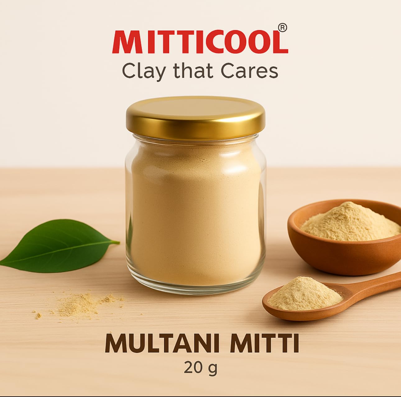 Mitticool Multani Mitti and Fuller's Earth Powder, Natural Clay Face Pack, 20g
